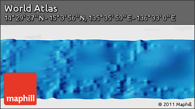 Physical Panoramic Map of the Area around 14° 46' 42" N, 136° 4' 29" E