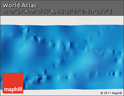 Physical 3D Map of the Area around 14° 46' 42" N, 136° 55' 30" E