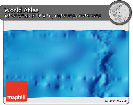 Physical 3D Map of the Area around 14° 46' 42" N, 138° 37' 30" E