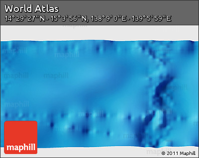 Physical 3D Map of the Area around 14° 46' 42" N, 138° 37' 30" E