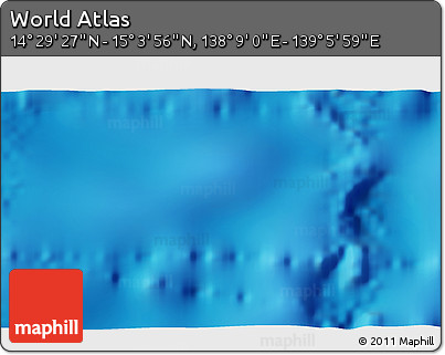 Physical 3D Map of the Area around 14° 46' 42" N, 138° 37' 30" E