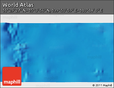 Physical 3D Map of the Area around 14° 46' 42" N, 140° 19' 29" E