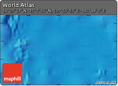 Shaded Relief Map of the Area around 14° 46' 42" N, 140° 19' 29" E