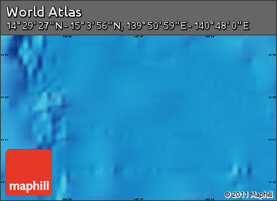 Shaded Relief Map of the Area around 14° 46' 42" N, 140° 19' 29" E