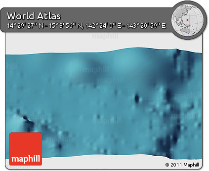 Satellite 3D Map of the Area around 14° 46' 42" N, 142° 52' 30" E