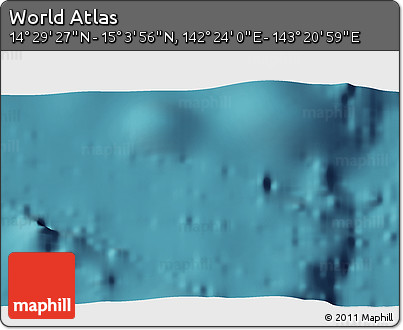 Satellite 3D Map of the Area around 14° 46' 42" N, 142° 52' 30" E
