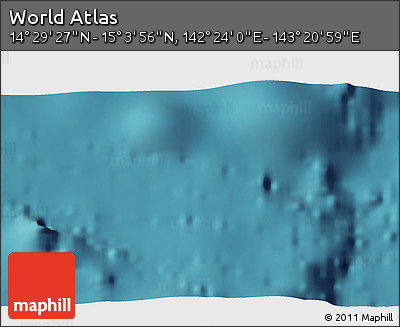 Satellite 3D Map of the Area around 14° 46' 42" N, 142° 52' 30" E