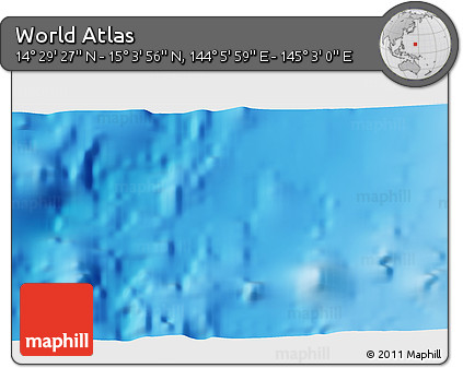 Physical 3D Map of the Area around 14° 46' 42" N, 144° 34' 29" E