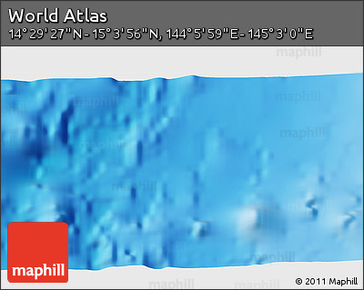 Physical 3D Map of the Area around 14° 46' 42" N, 144° 34' 29" E