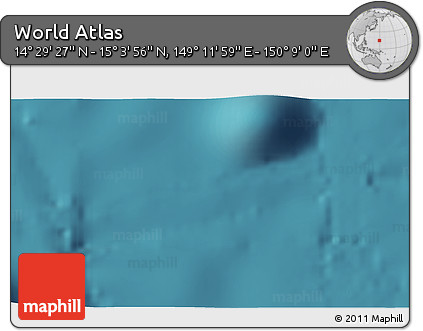 Satellite 3D Map of the Area around 14° 46' 42" N, 149° 40' 30" E