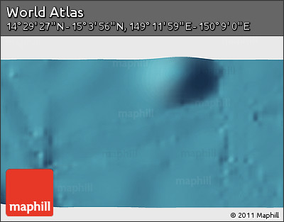 Satellite 3D Map of the Area around 14° 46' 42" N, 149° 40' 30" E