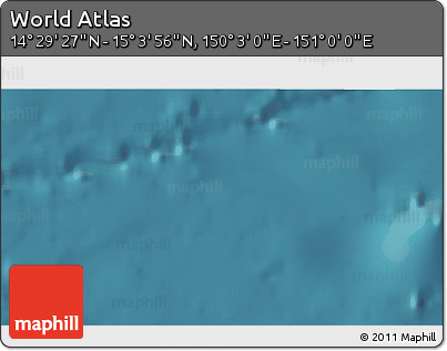 Satellite 3D Map of the Area around 14° 46' 42" N, 150° 31' 30" E