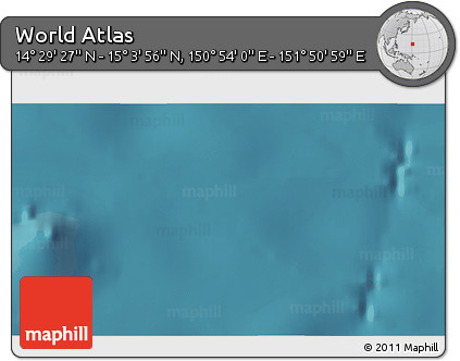 Satellite 3D Map of the Area around 14° 46' 42" N, 151° 22' 30" E