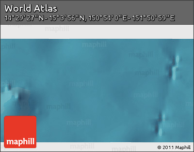 Satellite 3D Map of the Area around 14° 46' 42" N, 151° 22' 30" E