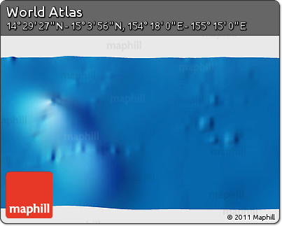 Physical 3D Map of the Area around 14° 46' 42" N, 154° 46' 30" E