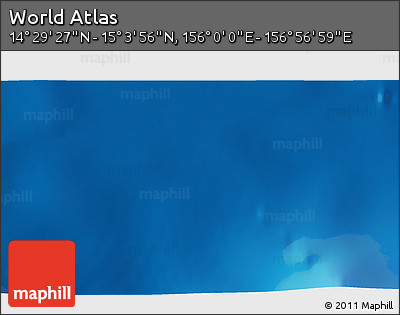 Physical 3D Map of the Area around 14° 46' 42" N, 156° 28' 29" E