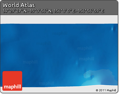 Physical 3D Map of the Area around 14° 46' 42" N, 156° 28' 29" E