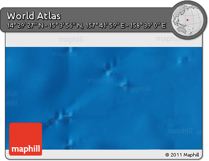 Physical 3D Map of the Area around 14° 46' 42" N, 158° 10' 30" E