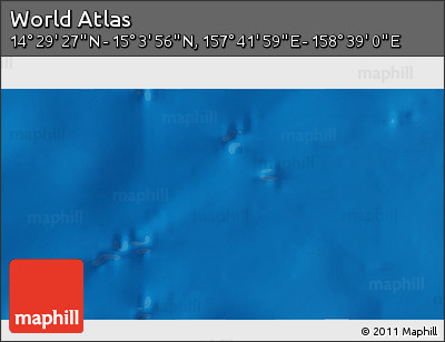 Physical 3D Map of the Area around 14° 46' 42" N, 158° 10' 30" E