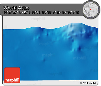 Physical 3D Map of the Area around 14° 46' 42" N, 159° 1' 30" E
