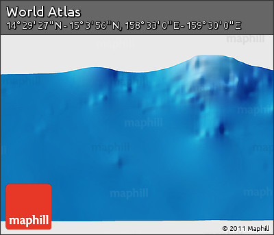 Physical 3D Map of the Area around 14° 46' 42" N, 159° 1' 30" E