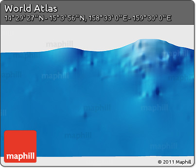 Physical 3D Map of the Area around 14° 46' 42" N, 159° 1' 30" E