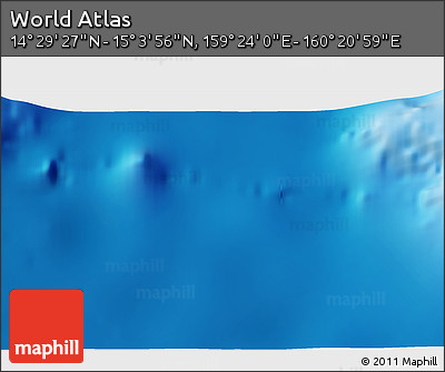 Physical 3D Map of the Area around 14° 46' 42" N, 159° 52' 30" E