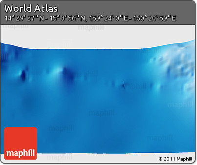 Physical 3D Map of the Area around 14° 46' 42" N, 159° 52' 30" E