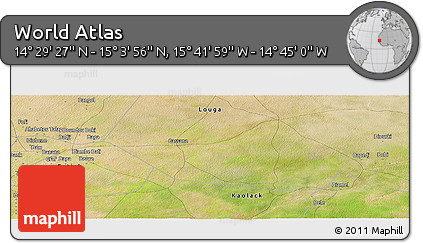Satellite Panoramic Map of the Area around 14° 46' 42" N, 15° 13' 29" W