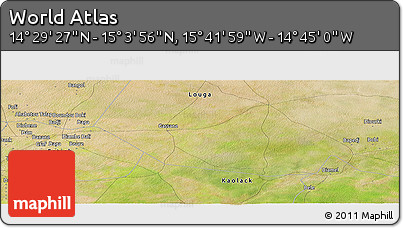 Satellite Panoramic Map of the Area around 14° 46' 42" N, 15° 13' 29" W