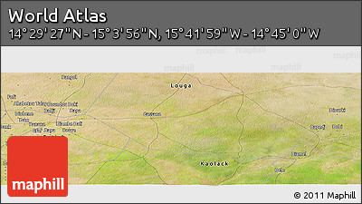 Satellite Panoramic Map of the Area around 14° 46' 42" N, 15° 13' 29" W