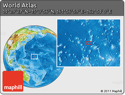 Physical Location Map of the Area around 14° 46' 42" N, 162° 25' 30" E