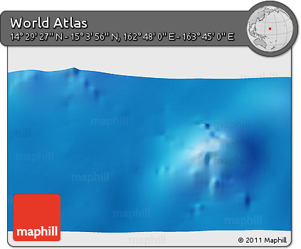 Physical 3D Map of the Area around 14° 46' 42" N, 163° 16' 30" E