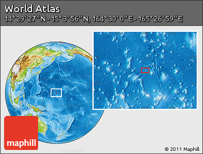 Physical Location Map of the Area around 14° 46' 42" N, 164° 58' 29" E