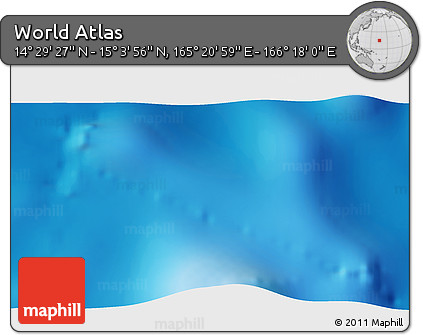 Physical 3D Map of the Area around 14° 46' 42" N, 165° 49' 29" E
