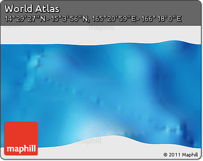 Physical 3D Map of the Area around 14° 46' 42" N, 165° 49' 29" E