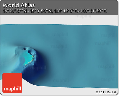 Satellite 3D Map of the Area around 14° 46' 42" N, 169° 13' 29" E