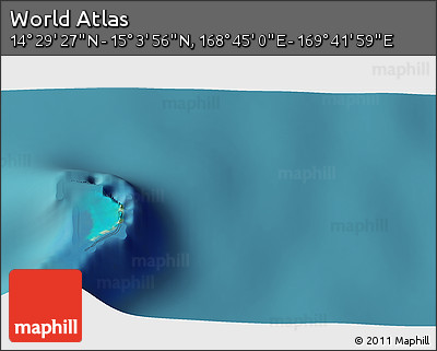 Satellite 3D Map of the Area around 14° 46' 42" N, 169° 13' 29" E