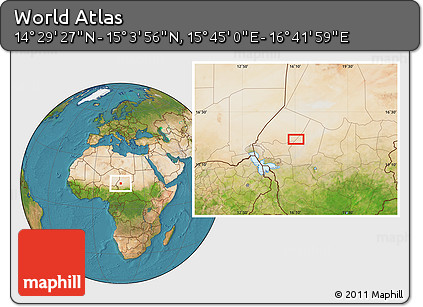 Satellite Location Map of the Area around 14° 46' 42" N, 16° 13' 30" E