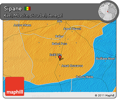 Political 3D Map of Sipane