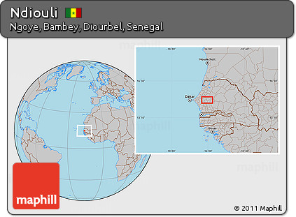Gray Location Map of Ndiouli