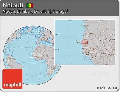 Gray Location Map of Ndiouli