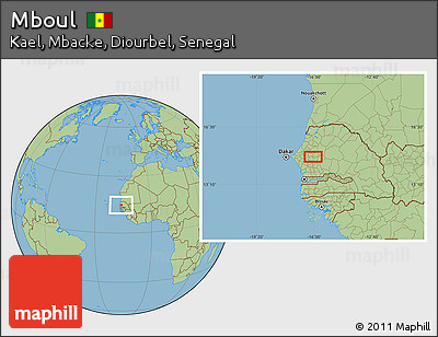 Savanna Style Location Map of Mboul