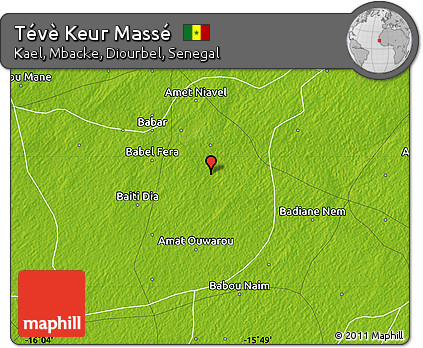 Physical Map of Tévè Keur Massé