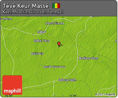 Physical Map of Tévè Keur Massé