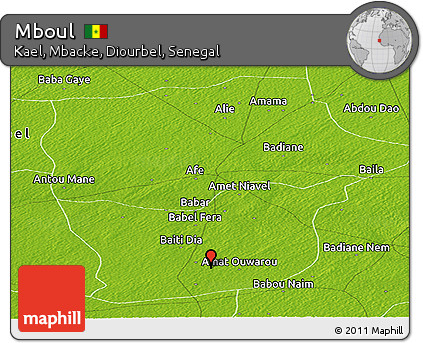 Physical Panoramic Map of Mboul