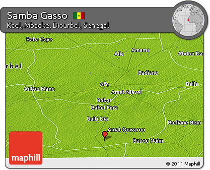 Physical Panoramic Map of Samba Gasso