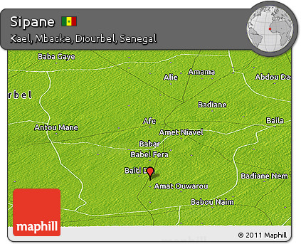 Physical Panoramic Map of Sipane