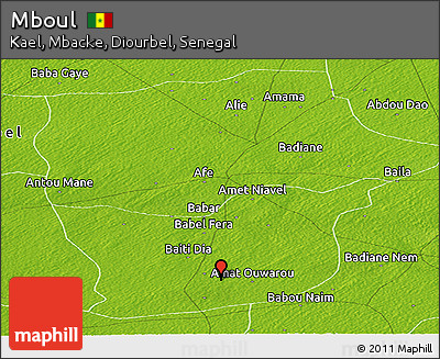 Physical Panoramic Map of Mboul