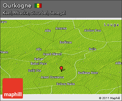 Physical Panoramic Map of Ourkogne